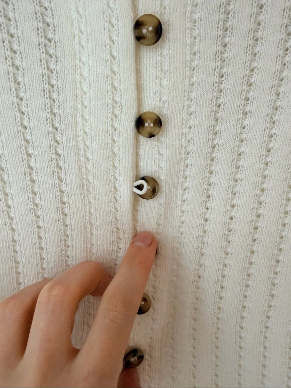 Zara Cream Cable-Knit Cropped Cardigan with Buttons